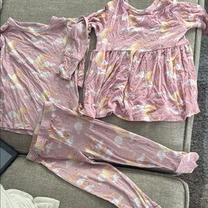 Posh peanut 3 pieces Pink Kids Pajamas Set and dress